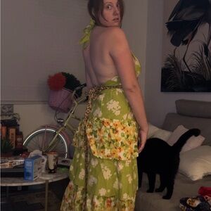 Never Fully Dressed Green Floral Maxi Dress